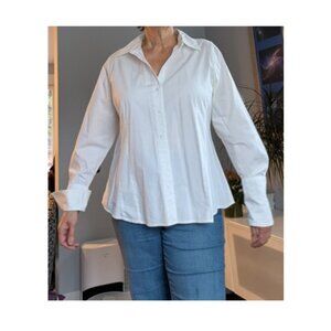 Lane Bryant long white blouse tunic 16